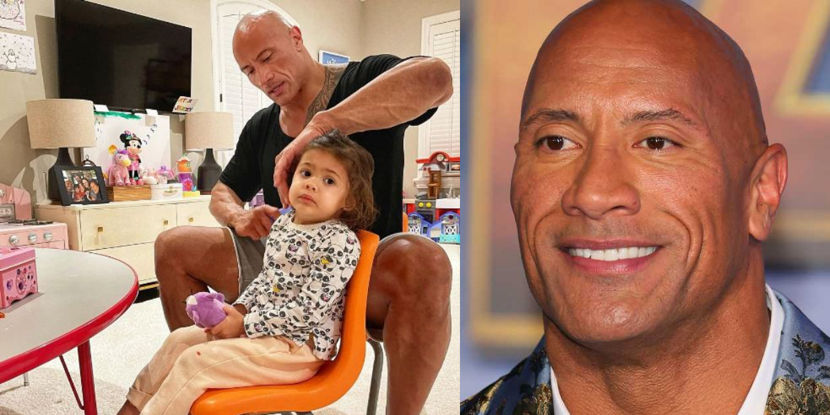 Dwayne Johnson surely has girl-dad skills as he untangles toddler’s ...