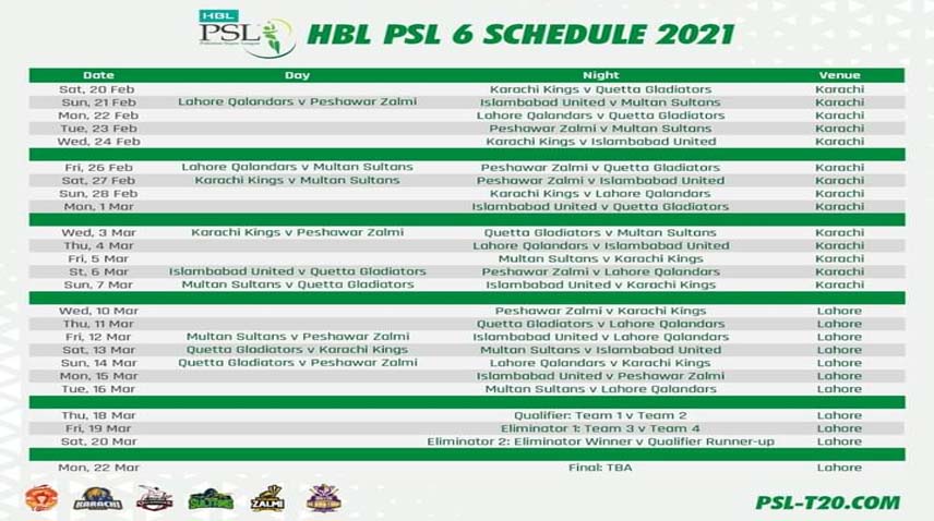 Pcb Announces Schedule Of 6th Edition Of Psl Radio Pakistan Sports News